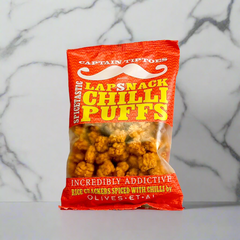 LapSnack Chilli Puffs 151g | Captain Tiptoes | Lesley Ford